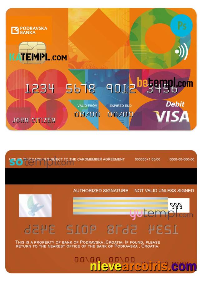 Croatia Podravska bank visa credit card